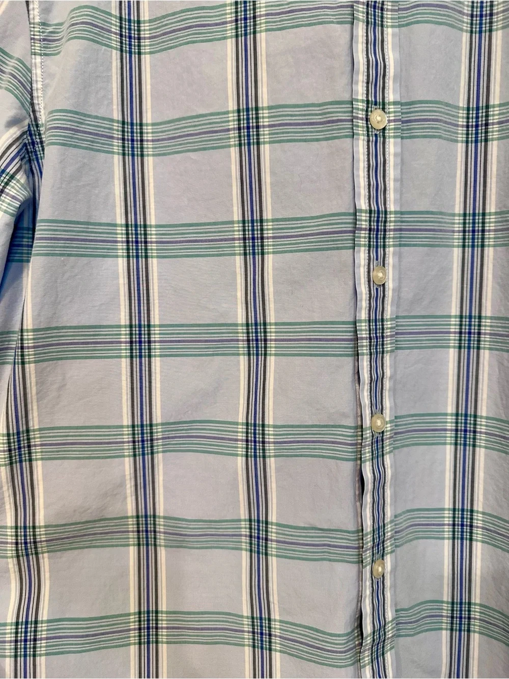 Banana Republic Grant Slim-Fit Luxe Poplin Plaid Shirt XL 100% Cotton